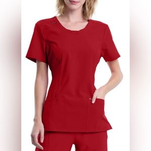 Red Infinity Scrub Top